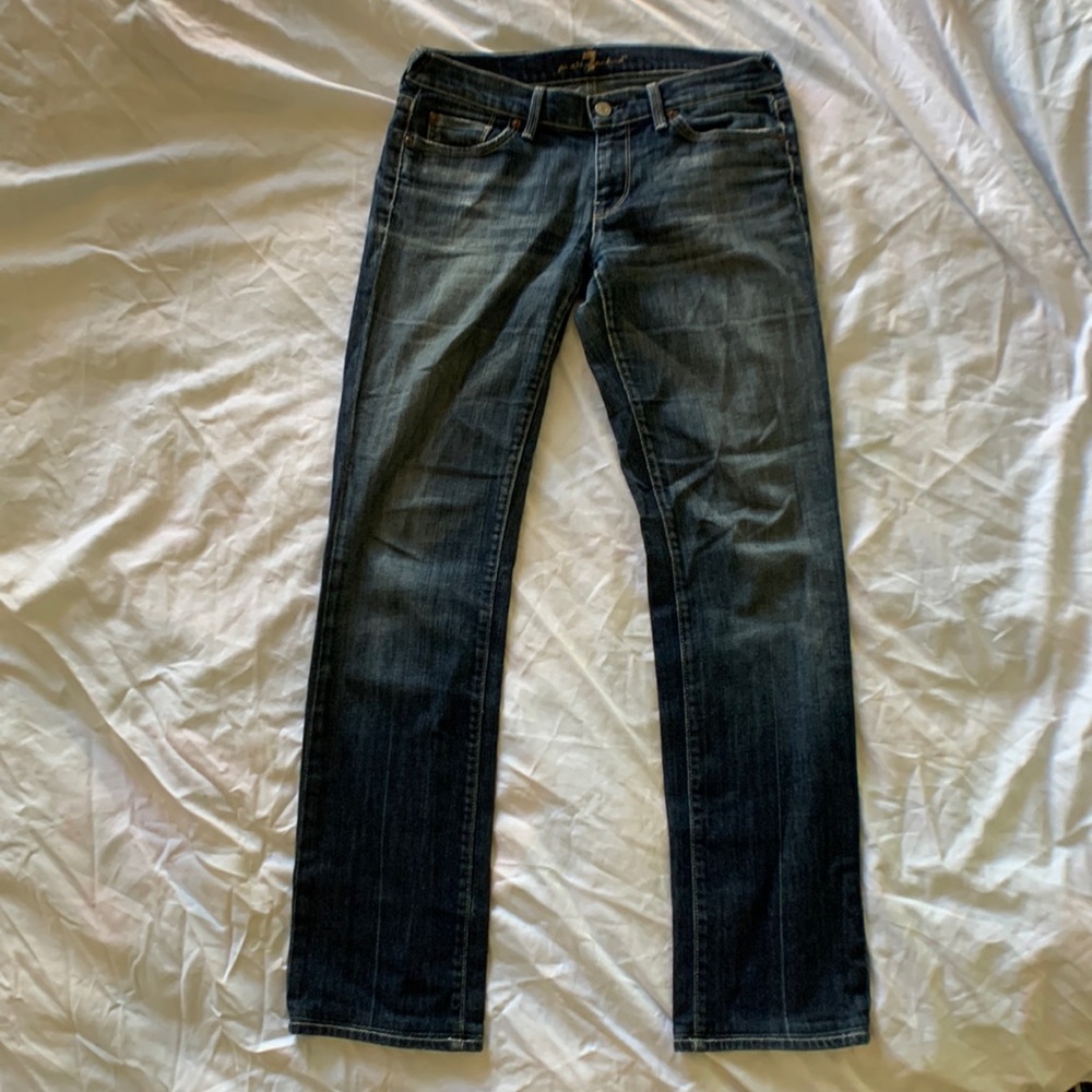 7 for all mankind straight cut stretch jeans